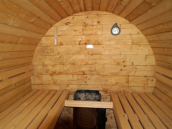 Blick in die Aussensauna